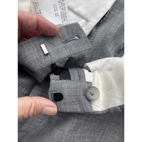 Theory Women Size 30 Dress Pant Grey Straight Wool Linen Work Classic Preppy NEW - Picture 11 of 16
